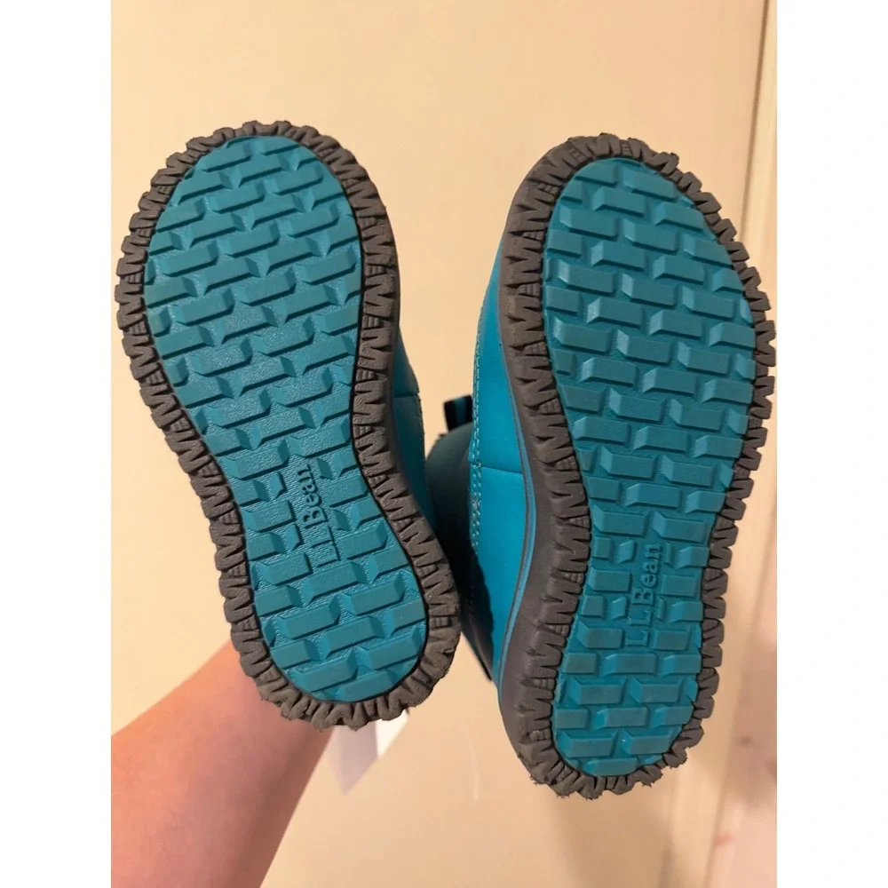 LL Bean Kids Ultralight Waterproof Boots Teal Blue Primaloft Snow Boots Size 10